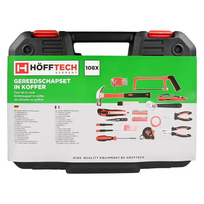 Hofftech Complete gereedschapset in handige koffer - 108 delig - overzichtelijk en draagbaar