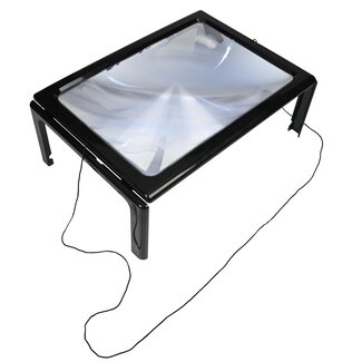 Benson Vergrootglas met LED-verlichting - A4-formaat - 4 LED-lampen - 3x vergroting - Zwart