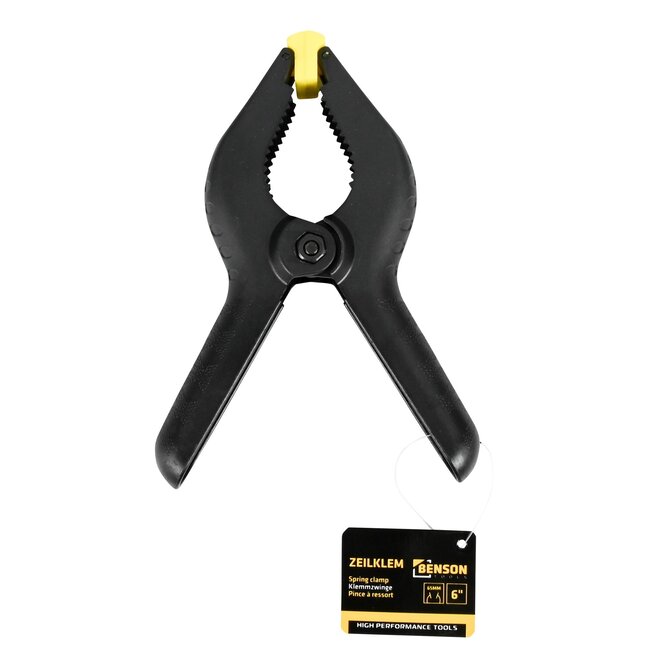 Benson Stevige marktklem - 150 mm - PVC - zwart - scharnierende kaken