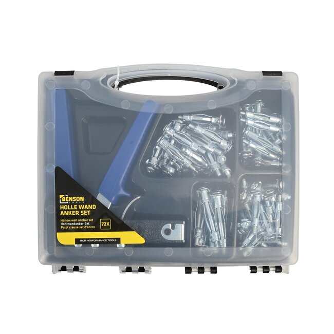 Hofftech Complete hollewand ankerset - 72-delig - inclusief tang en opbergkoffer