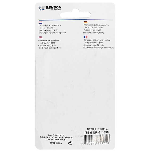 Benson Accupoolklemmen set - snelsluiting - plus en min pool - met beschermkapjes