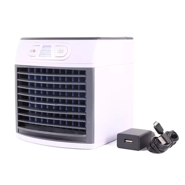 Benson Compacte luchtkoeler en bevochtiger met LED-verlichting - 10 m² - 27 dB - USB-voeding
