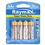 Raymax AA batterijen - zink - 4 stuks - lange levensduur - ideaal voor laag stroomverbruik