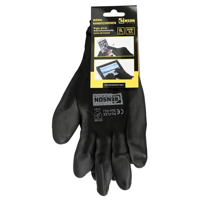Benson Winterhandschoenen - Touchscreen - Waterdicht - Slipvast - Maat L - Zwart