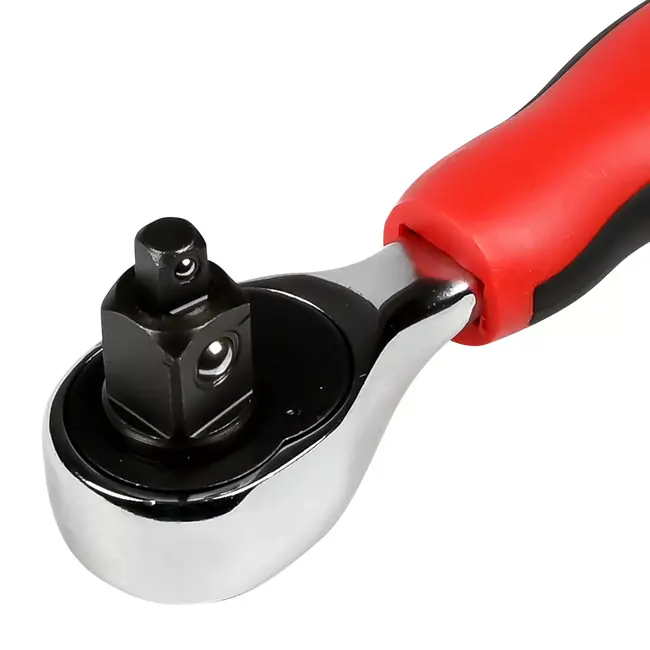 Hofftech Universele stubby ratelsleutel - 3 in 1 - 72 tands - 135 mm - ergonomische greep