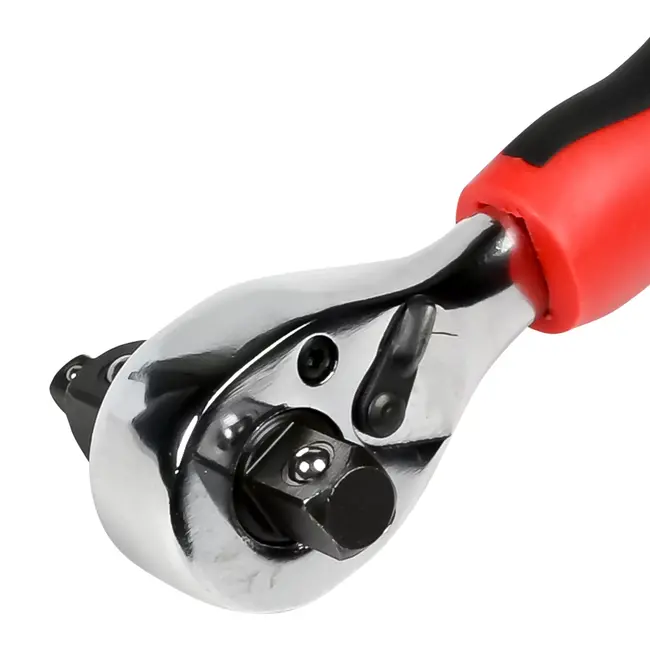 Hofftech Universele stubby ratelsleutel - 3 in 1 - 72 tands - 135 mm - ergonomische greep