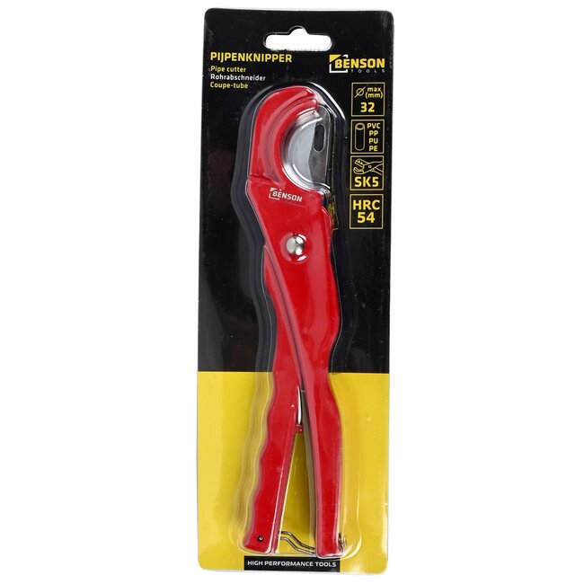 Benson Pijpensnijder voor PVC - 6-32 mm - Geschikt voor PP, PU, PE - SK5 messen - HRC54