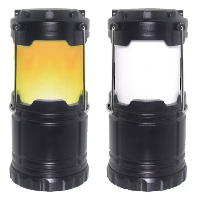 Benson Campinglamp - Flame effect - 2 in 1 - Ø 87 x 182 mm - Met dimmer en draagbeugel