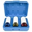 Hofftech Slag-krachtdop set - 17, 19, 21 mm - CrV staal - 3 stuks - kleurgecodeerd
