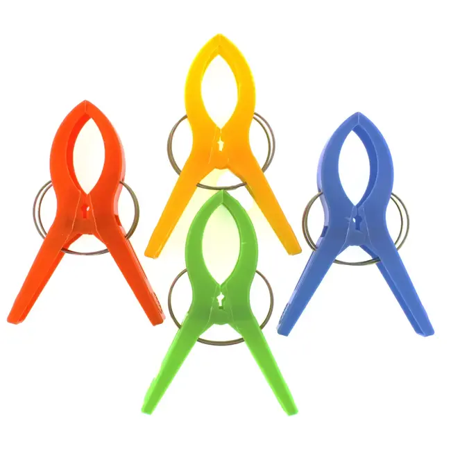 Benson Grote knijpers voor badlakens - set van 4 - kleurrijk - ideaal voor strandstoelen