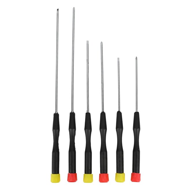Benson Precisie schroevendraaierset - extra lang - 6 stuks - platkop en kruiskop