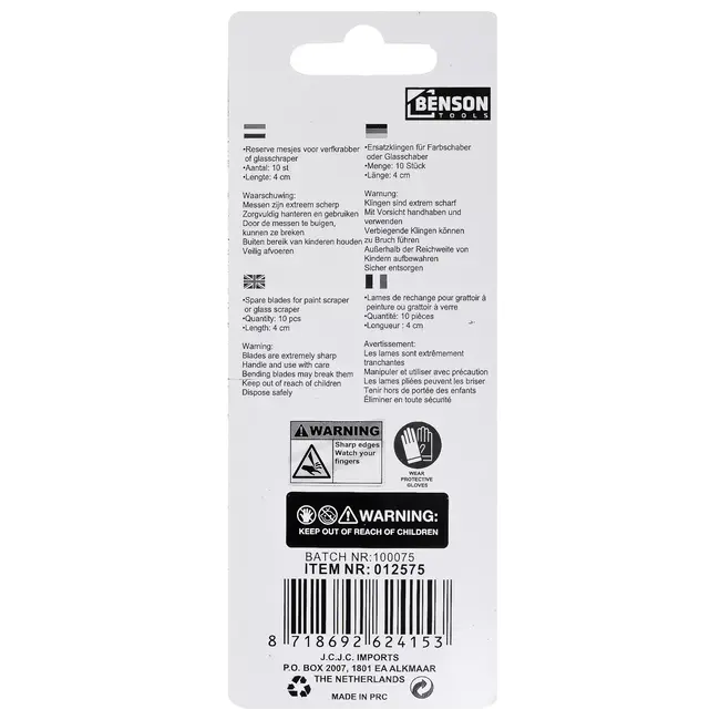 Benson Reserve mesjes voor verfkrabber - 40 mm breed - 10 stuks