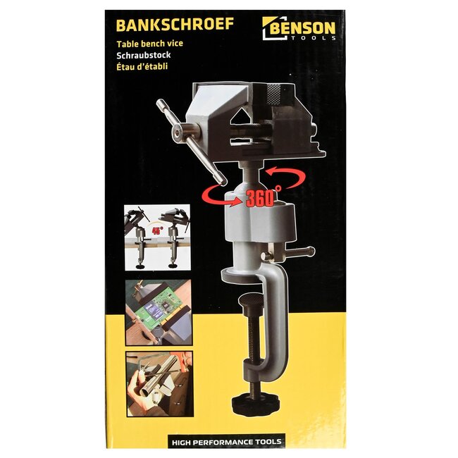 Benson Draaibare bankschroef met kogelgewricht - 50 mm - 360 graden - slijtvast aluminium