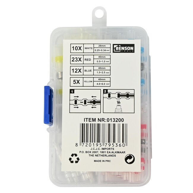 Benson Waterdichte soldeerhulzen - Krimpverhouding 2:1 - 50 stuks