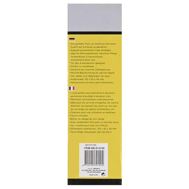 Stahlex Stalen sleutelkluis - cijferslot - weerbestendig - 155 x 63 x 46 mm