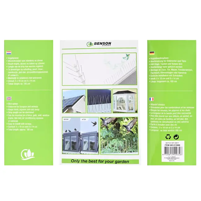 Benson Vogelpinnen - 10 stuks - Milieuvriendelijk - Eenvoudige Installatie - Diverse Maten
