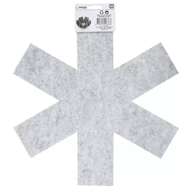 Benson Vilten panbeschermers - set van 2 - 38 cm - voorkomt krassen en beschadigingen