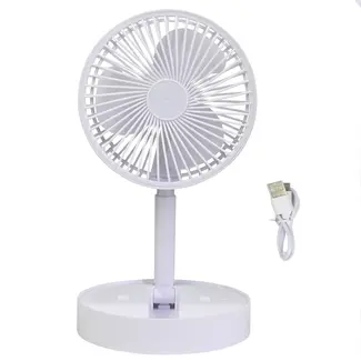 Benson Compacte USB Ventilator - 3 Windsnelheden - Draagbaar en Oplaadbaar - Wit