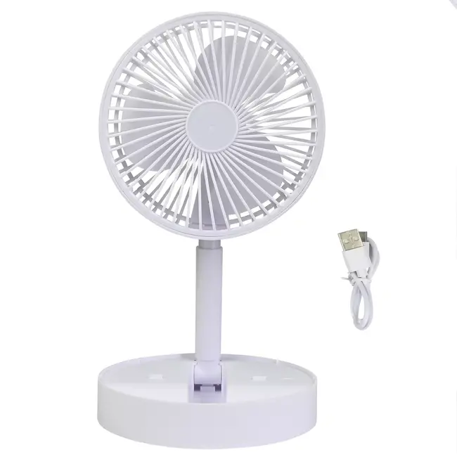 Benson Compacte USB Ventilator - 3 Windsnelheden - Draagbaar en Oplaadbaar - Wit