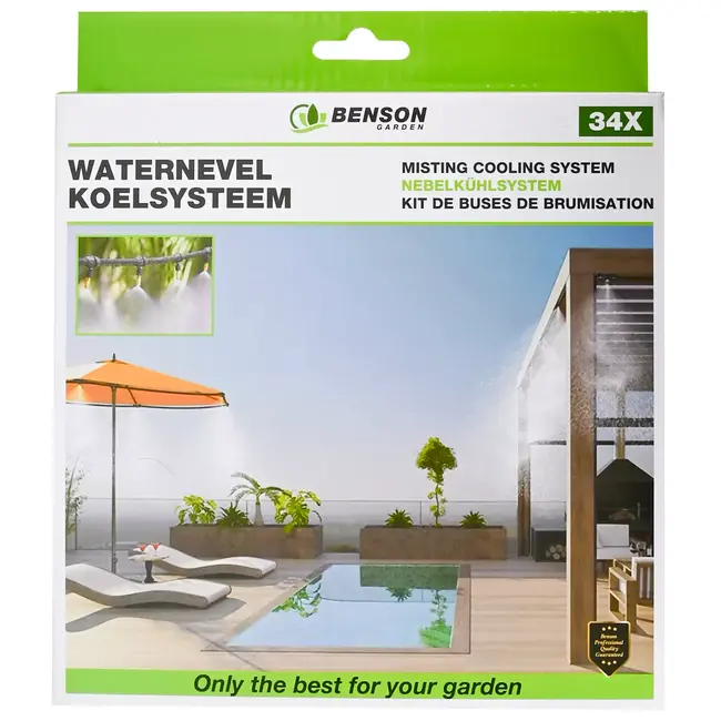 Benson Waternevel Koelsysteem - 34-delig - Verkoeling voor Terras en Tuin - 10 meter