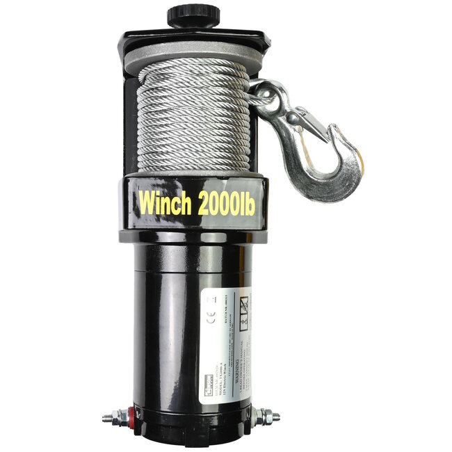 Benson Elektrische Lier 12V - 2000 lbs - Met Afstandsbediening - 15m Kabel