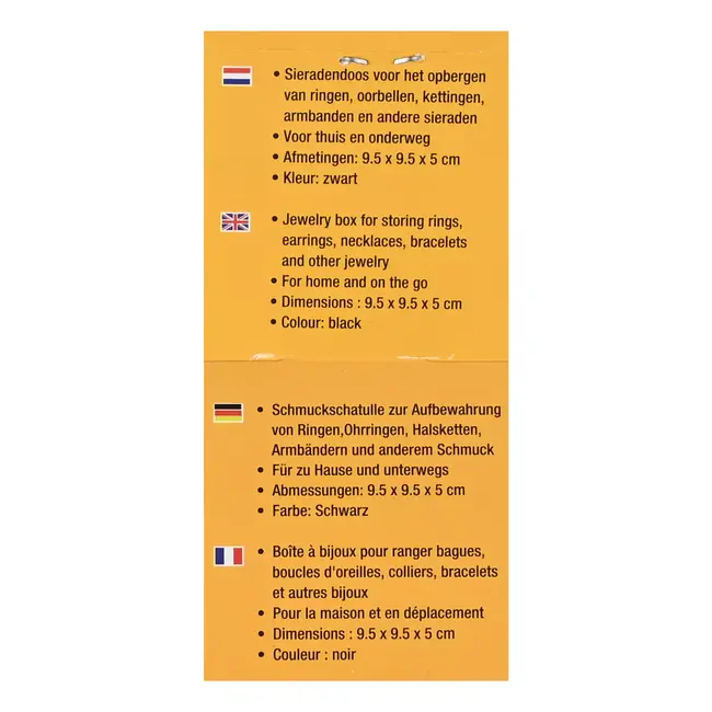 Benson Sieradendoos Reis - Compact - Zwart - Voor Ringen en Oorbellen