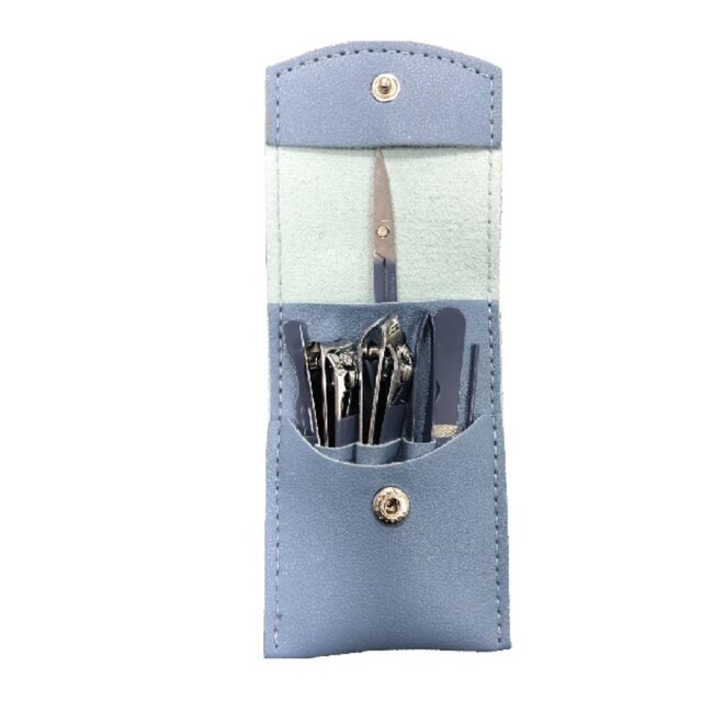 Benson 7-delige manicureset - compact en stijlvol - ideaal voor reis en thuis - blauw