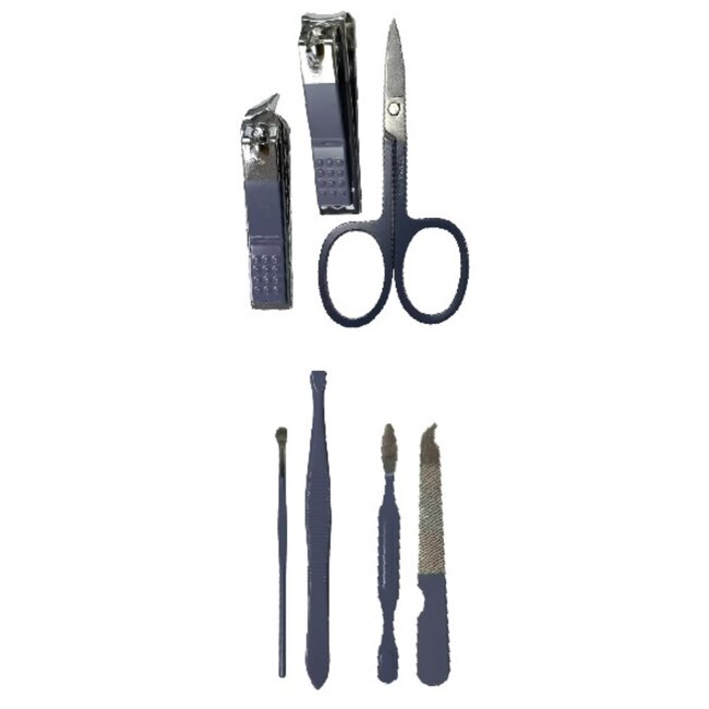 Benson 7-delige manicureset - compact en stijlvol - ideaal voor reis en thuis - blauw