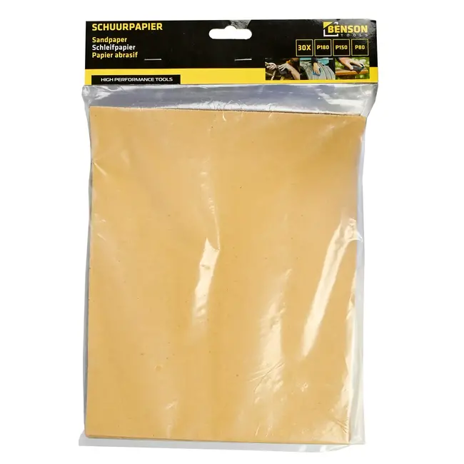 Benson Set schuurpapier - 30 vellen - 3 korrelgroottes - 93 x 230 mm