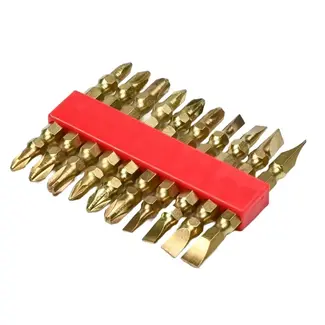 Benson Bitset - Dubbelzijdig - Goudkleurig - 10-delig - Koolstofstaal Benson Bitset - Dubbelzijdig - Goudkleurig - 10-delig - Koolstofstaal