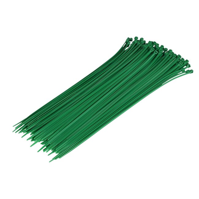 Hofftech Groene kabelbinders - 300 mm - set van 100 stuks - veelzijdig gebruik
