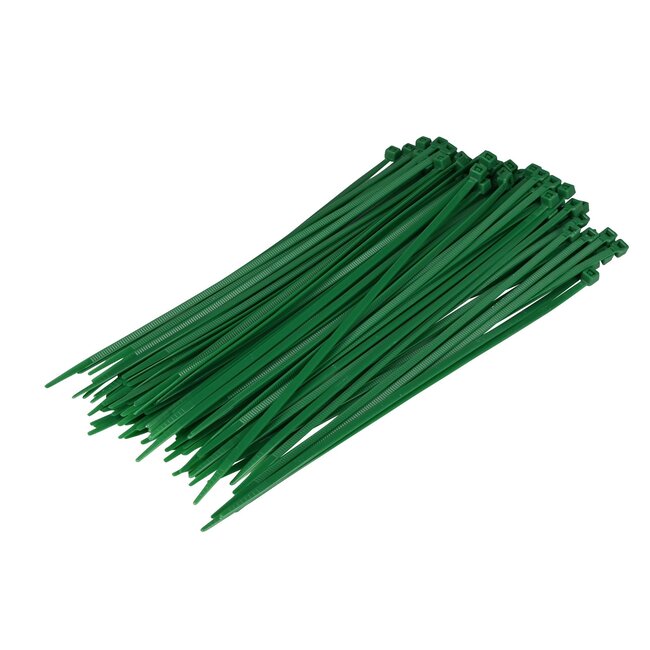 Hofftech 100-delige set groene kabelbinders - 3,6 x 200 mm - veelzijdig en duurzaam