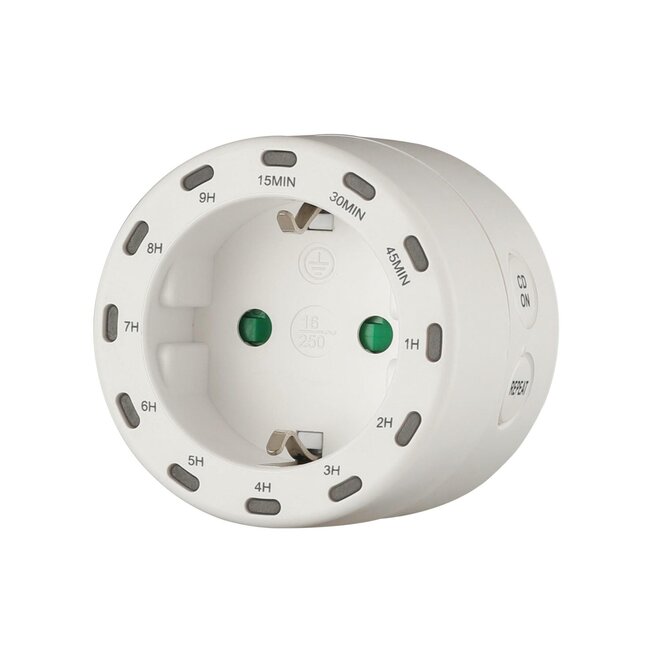 Benson Eenvoudige ronde tijdschakelaar - energiebeheer tot 2800W - programmeerbaar tot 9 uur