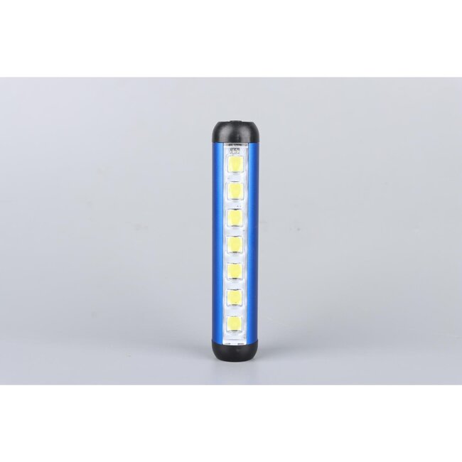 Hofftech Compacte oplaadbare zaklamp met magneetklip - 4 lichtstanden - blauw/groen