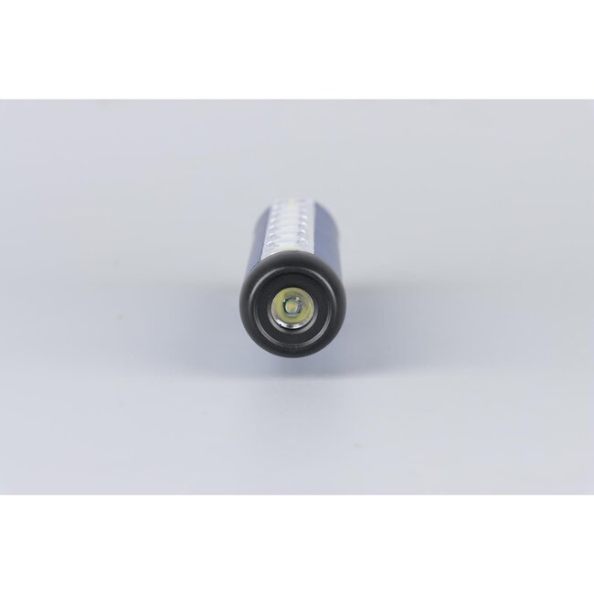 Hofftech Compacte oplaadbare zaklamp met magneetklip - 4 lichtstanden - blauw/groen