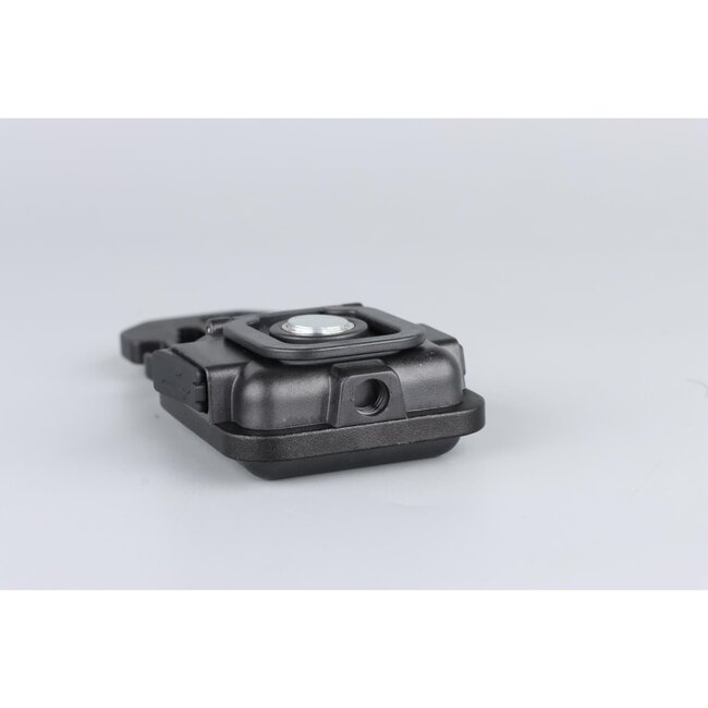 Hofftech Compacte sleutelhanger zaklamp - 380 lumen - oplaadbaar - met karabijnhaak - zwart