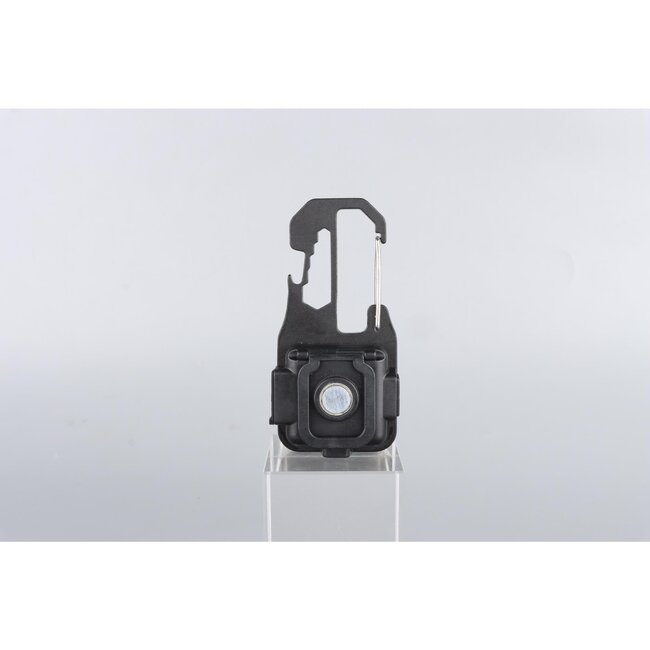 Hofftech Compacte sleutelhanger zaklamp - 380 lumen - oplaadbaar - met karabijnhaak - zwart