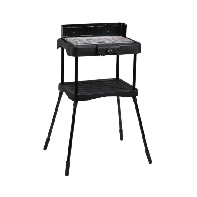 Benson Elektrische 2-in-1 BBQ - Binnen en buiten - Traploze thermostaat - Windscherm - 39x23 cm