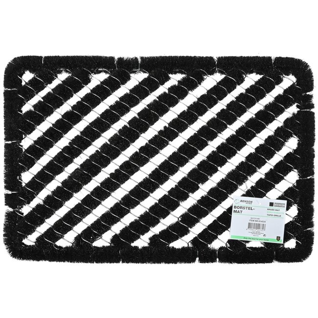 Benson Vuilafstotende borstelmat - 40 x 60 cm - zwart - binnen en buiten