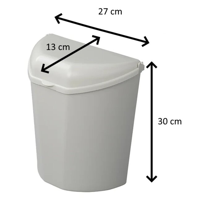 ProPlus Afvalbak met deksel - 6 liter - grijs - ideaal voor caravan en camper
