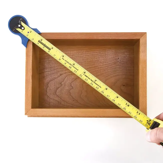 Silverline meethoek voor rolmaat - kunststof - magnetisch - sleuf 2,9 cm - blauw - voor laden, lijsten en dozen