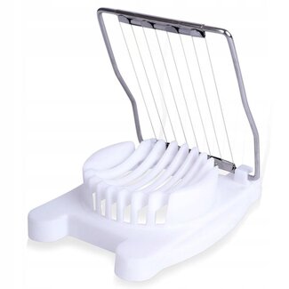 Alpina Compacte eiersnijder - RVS - vaatwasserbestendig - 10x8x3 cm - wit