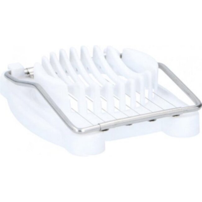 Alpina Compacte eiersnijder - RVS - vaatwasserbestendig - 10x8x3 cm - wit