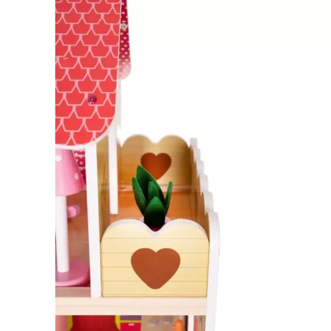 Kruzzel Houten Poppenhuis - Villa met Zwembad - Inclusief LED Verlichting en Meubels