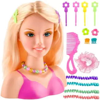 Kruzzel Kapsalon Hoofd voor Kinderen - Met Accessoires & Roterend Hoofd