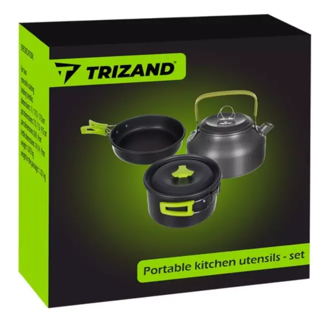 Trizand 18-delige Kampeerservies Set - Compact & Duurzaam voor Outdoor