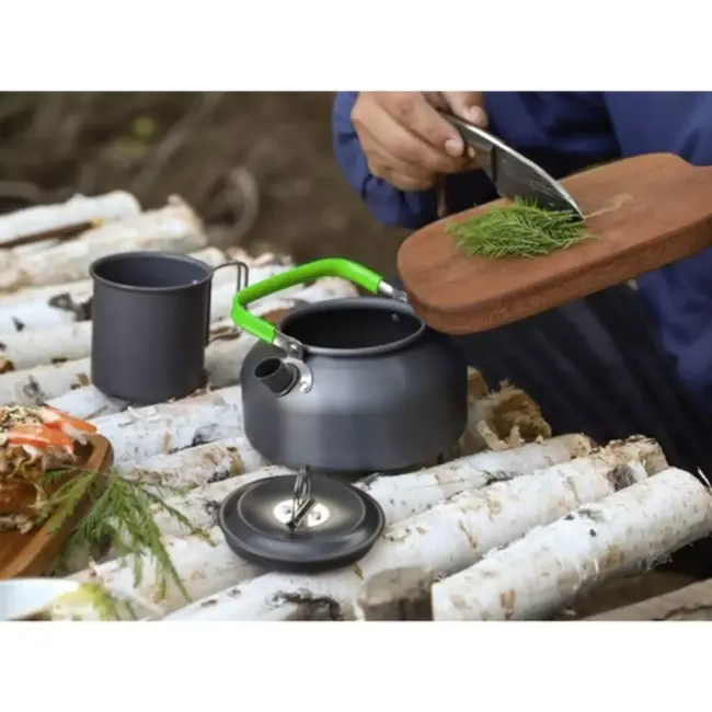 Trizand 18-delige Kampeerservies Set - Compact & Duurzaam voor Outdoor