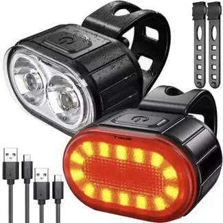 Trizand Fietsverlichting Set - USB Oplaadbaar & Waterbestendig