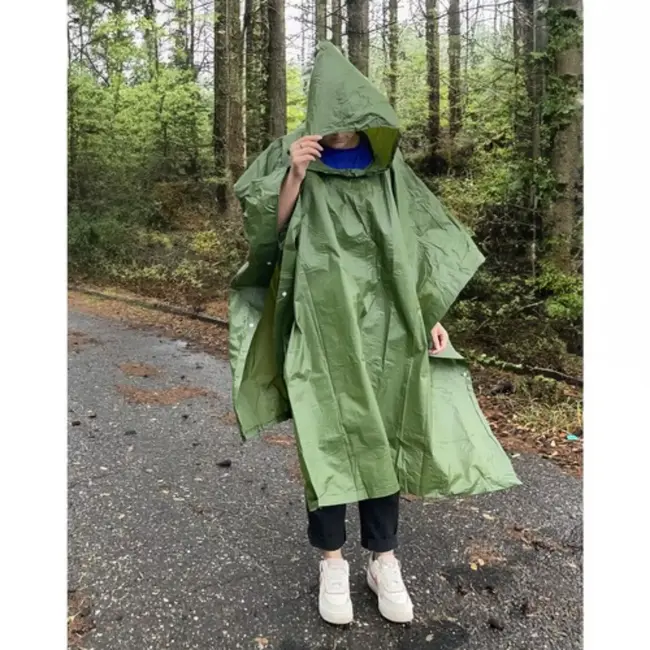 Trizand Regenponcho – Groene Waterdichte Poncho – Unisex en Duurzaam