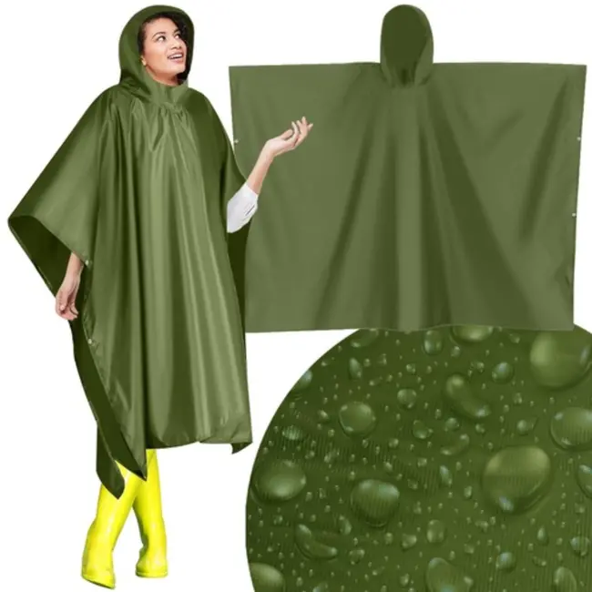 Trizand Regenponcho – Groene Waterdichte Poncho – Unisex en Duurzaam